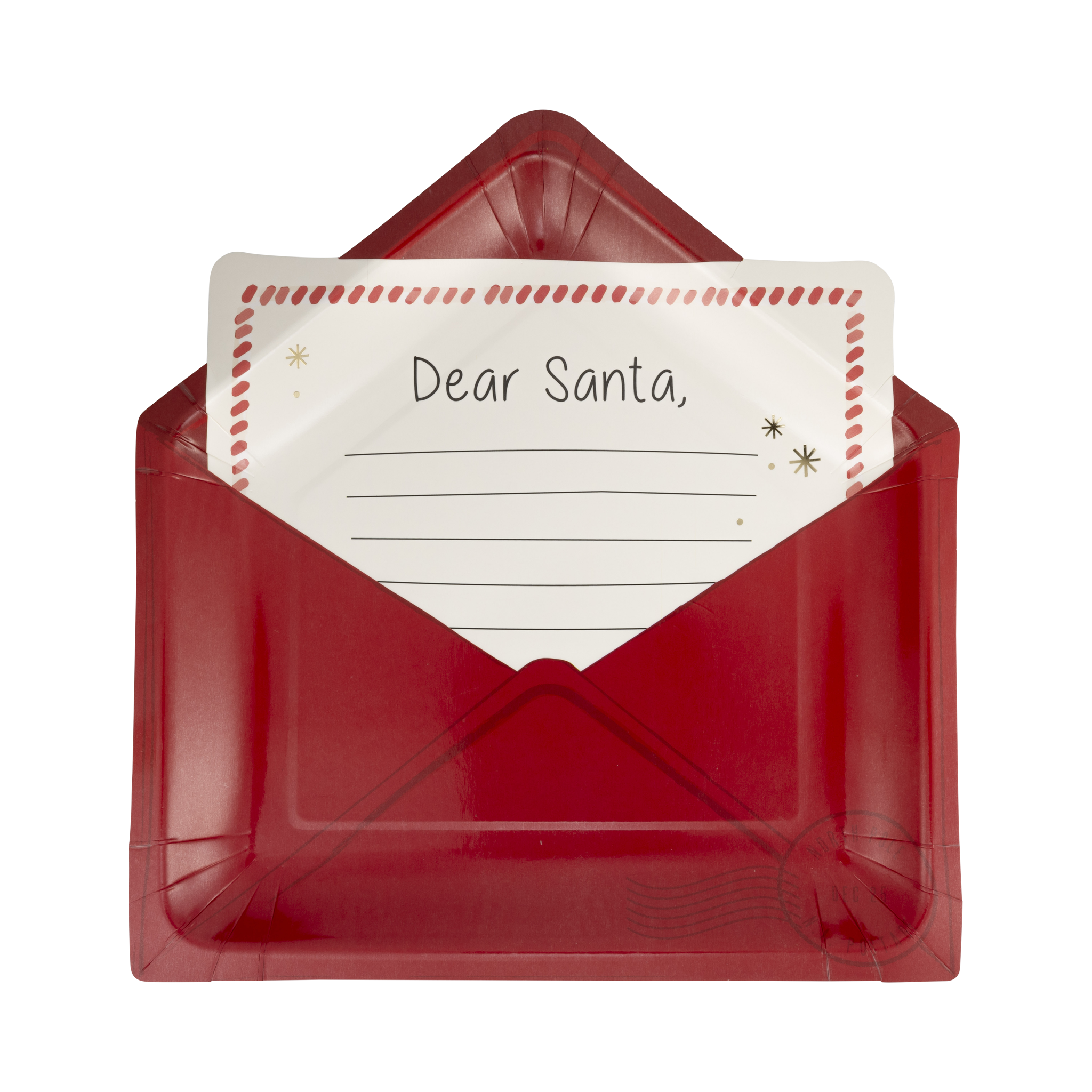 MME Plates Paper Letter to Santa Shaped