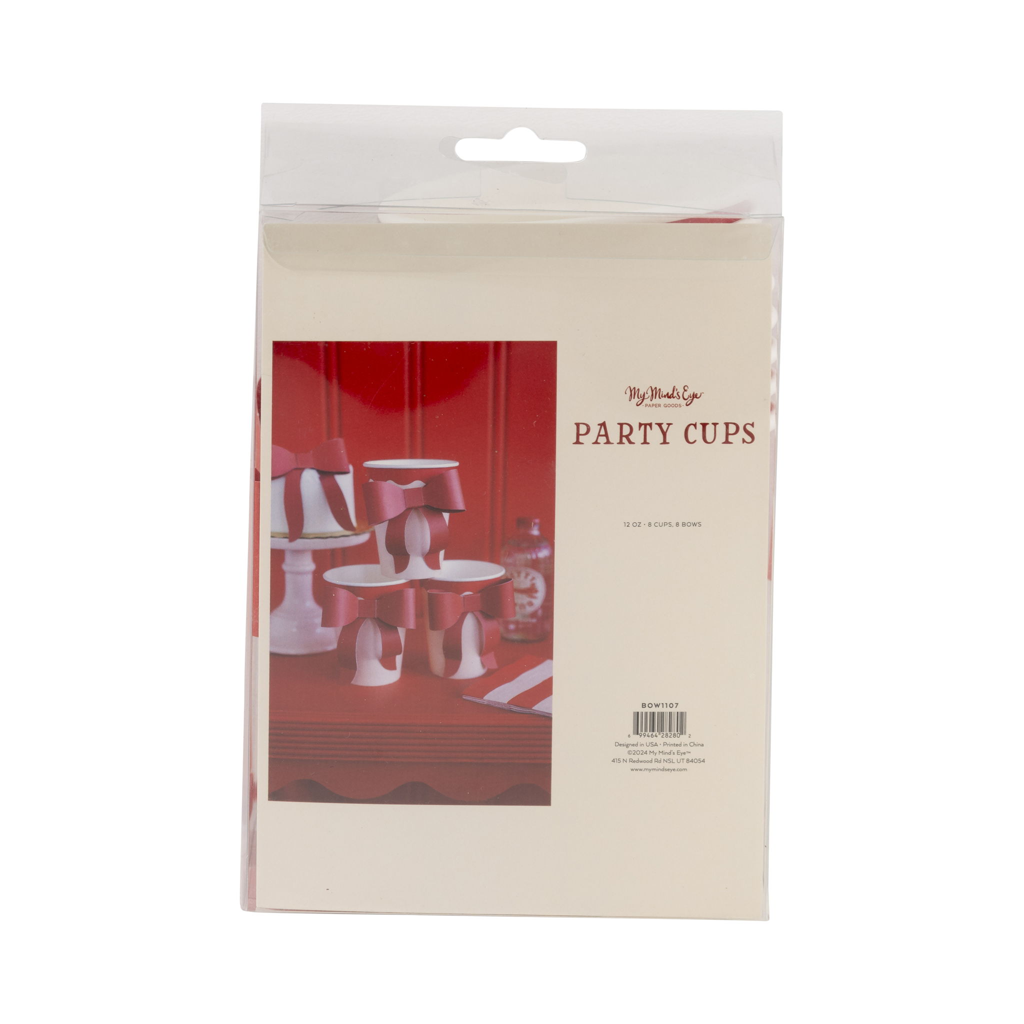 MME Paper Cups Red and Pink Bow
