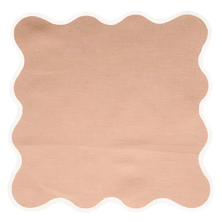 FF Linen Scalloped Square | Poppy Peach