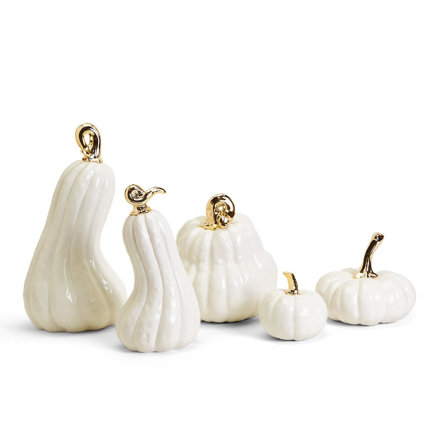 TCO Pumpkins/Gourdes White/Gold Asst.