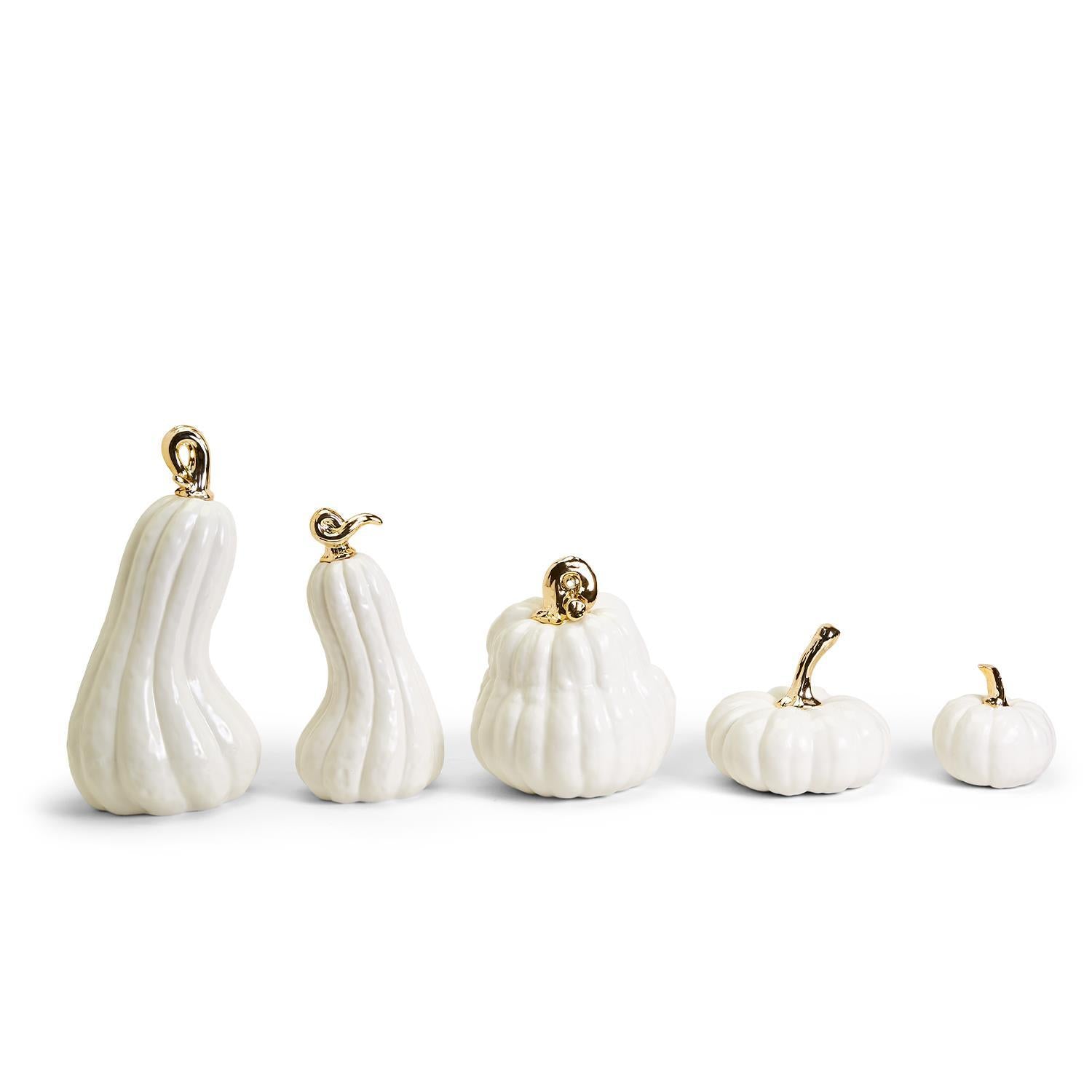 TCO Pumpkins/Gourdes White/Gold Asst.