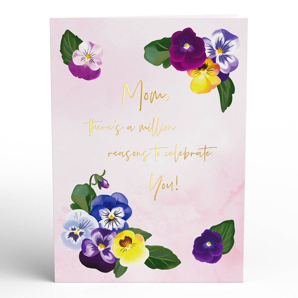 Mother’s Day Pansies Card, 5x7" Pop-Up Cards
