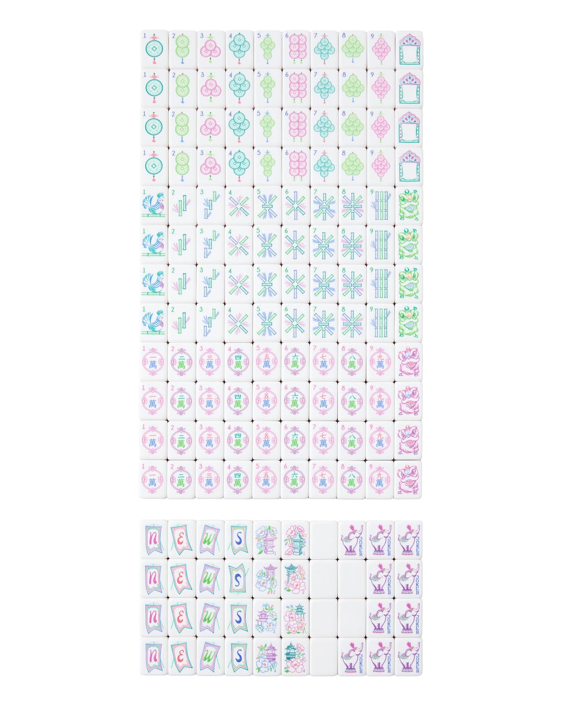 Oh My Mahjong Amara American Mahjong Tiles Set - 160 Acrylic Tiles
