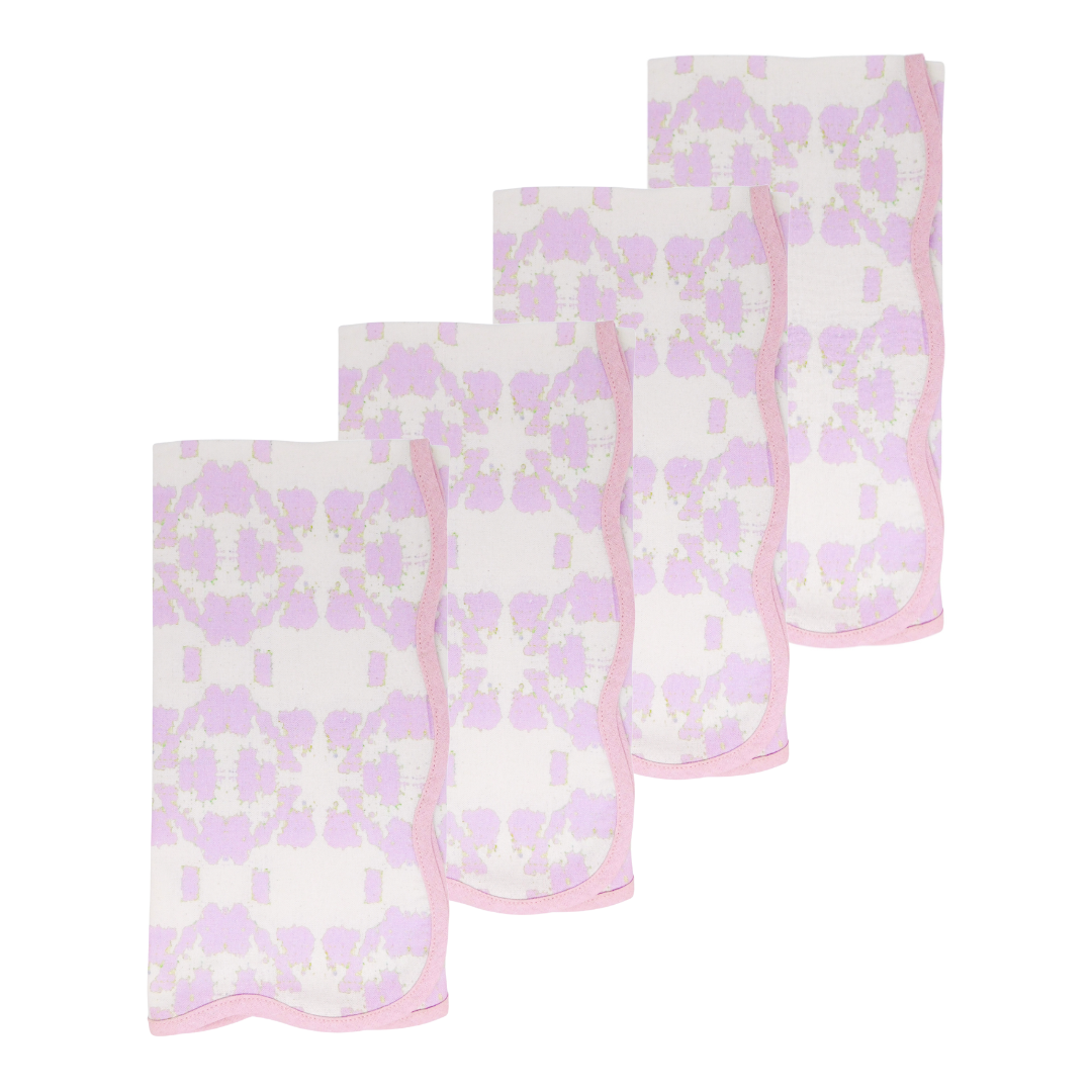 LPD Dinner Napkins Mosaic Lavender Scalloped: One Size