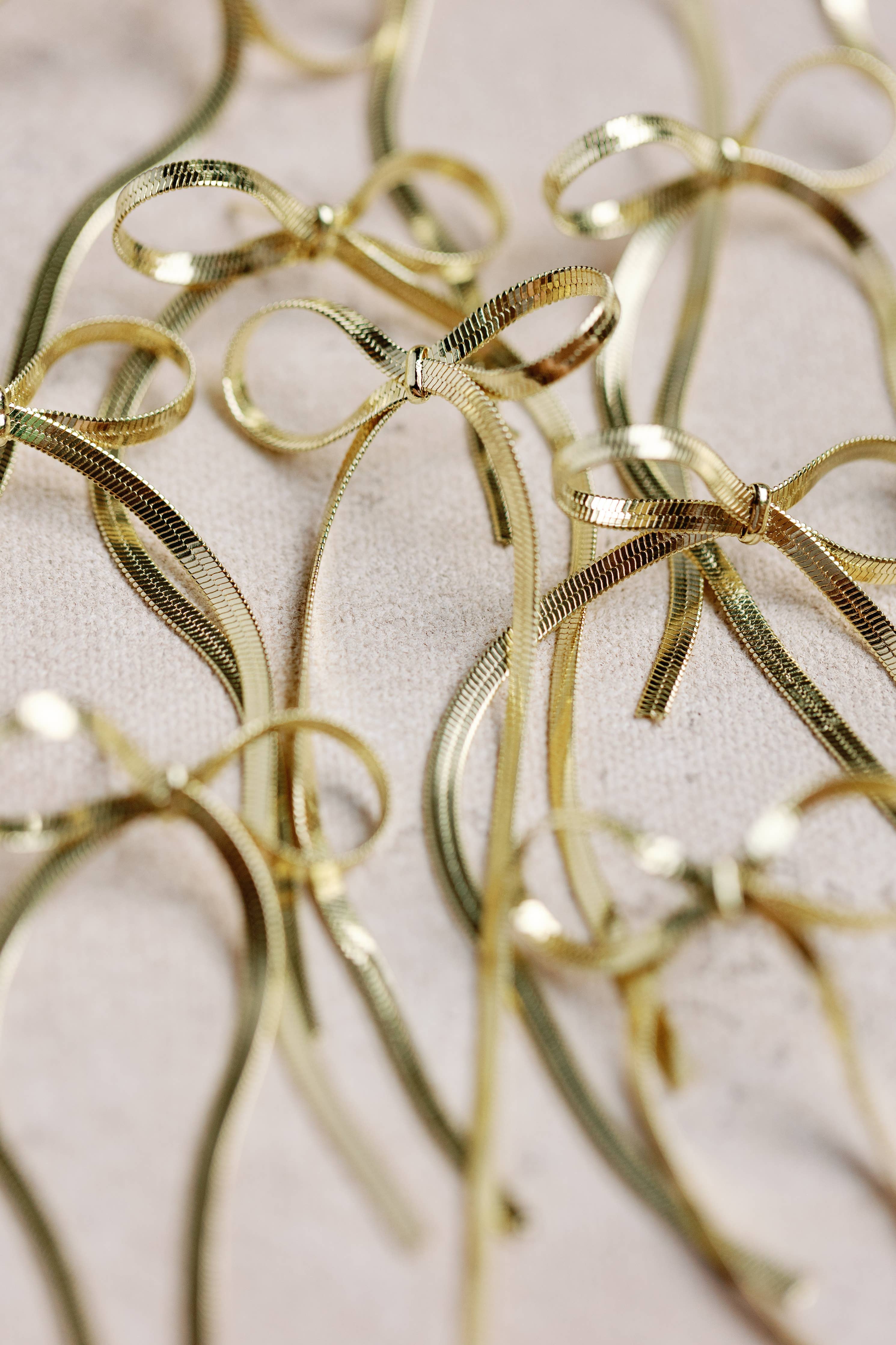 Maxi Gold Duster Bow Holiday Statement Earrings