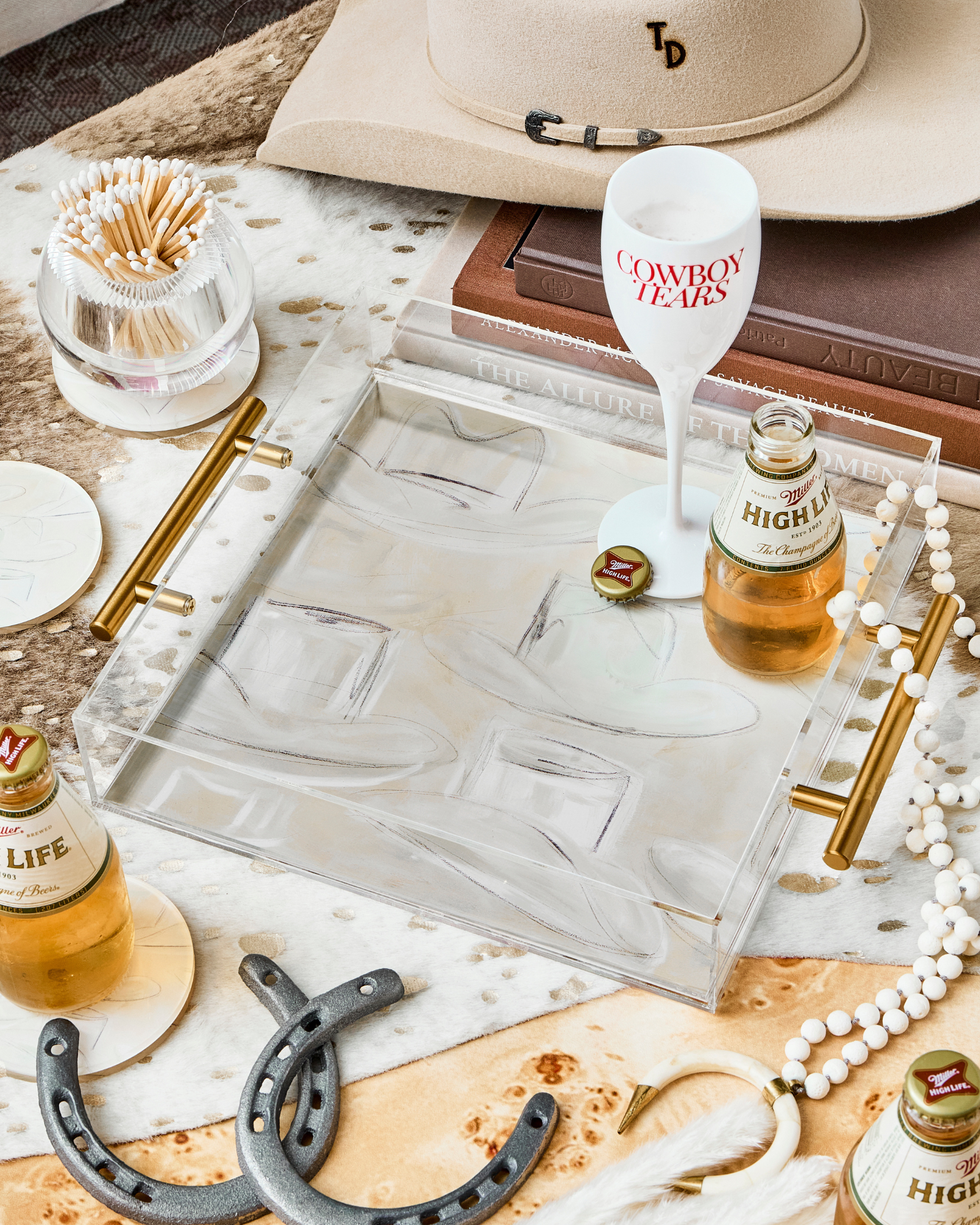 TBT Tray Wrangler Acrylic With Gold Handles