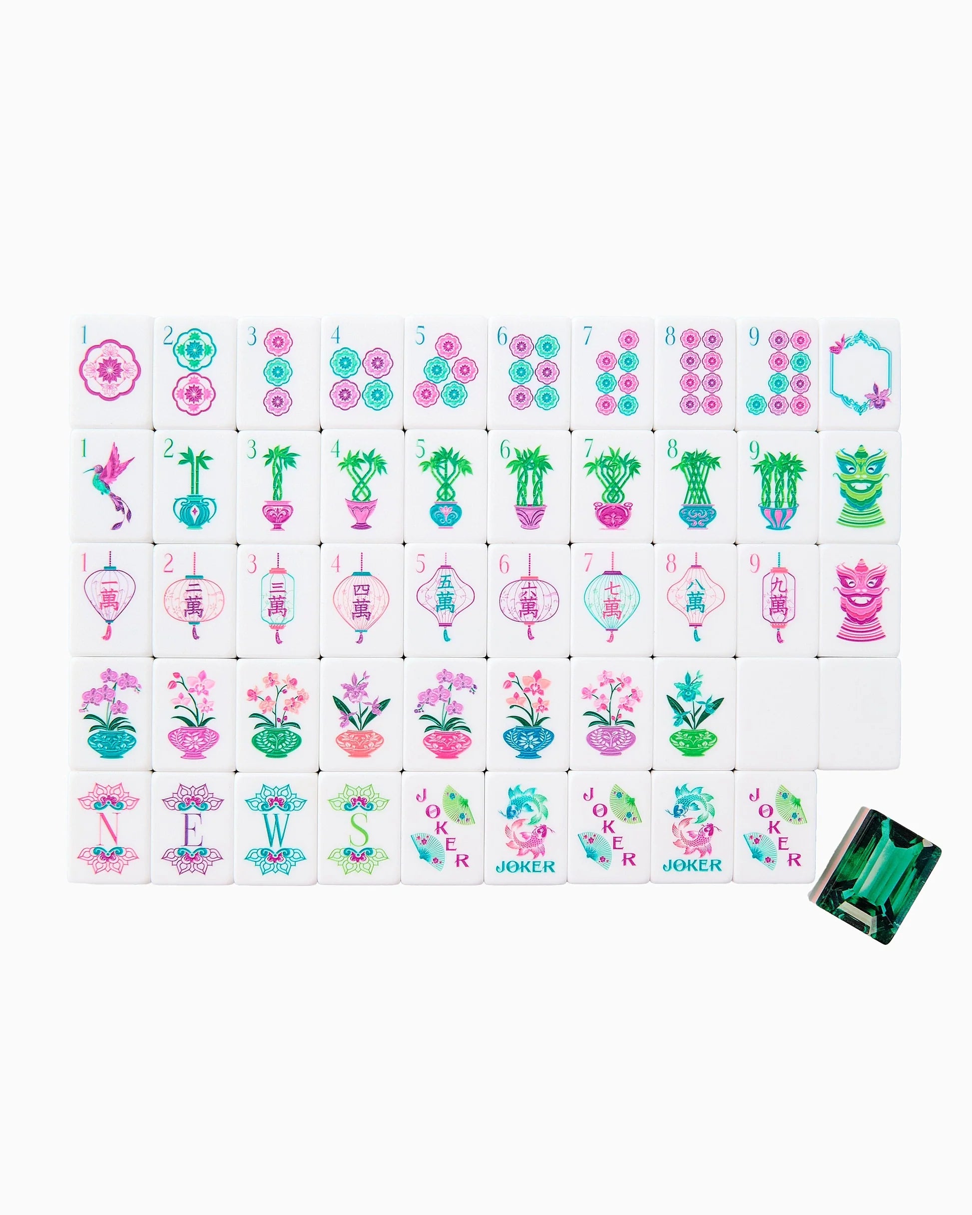 Oh My Mahjong Emerald American Mahjong Tile Set - 160 Acrylic Tiles