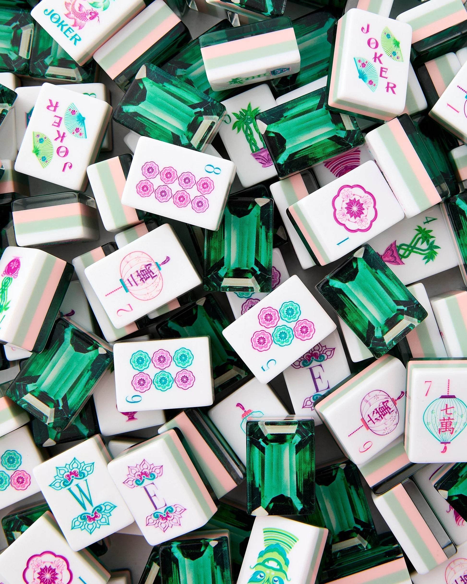 Oh My Mahjong Emerald American Mahjong Tile Set - 160 Acrylic Tiles
