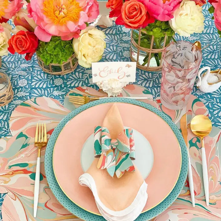 FF Linen Scalloped Square | Poppy Peach
