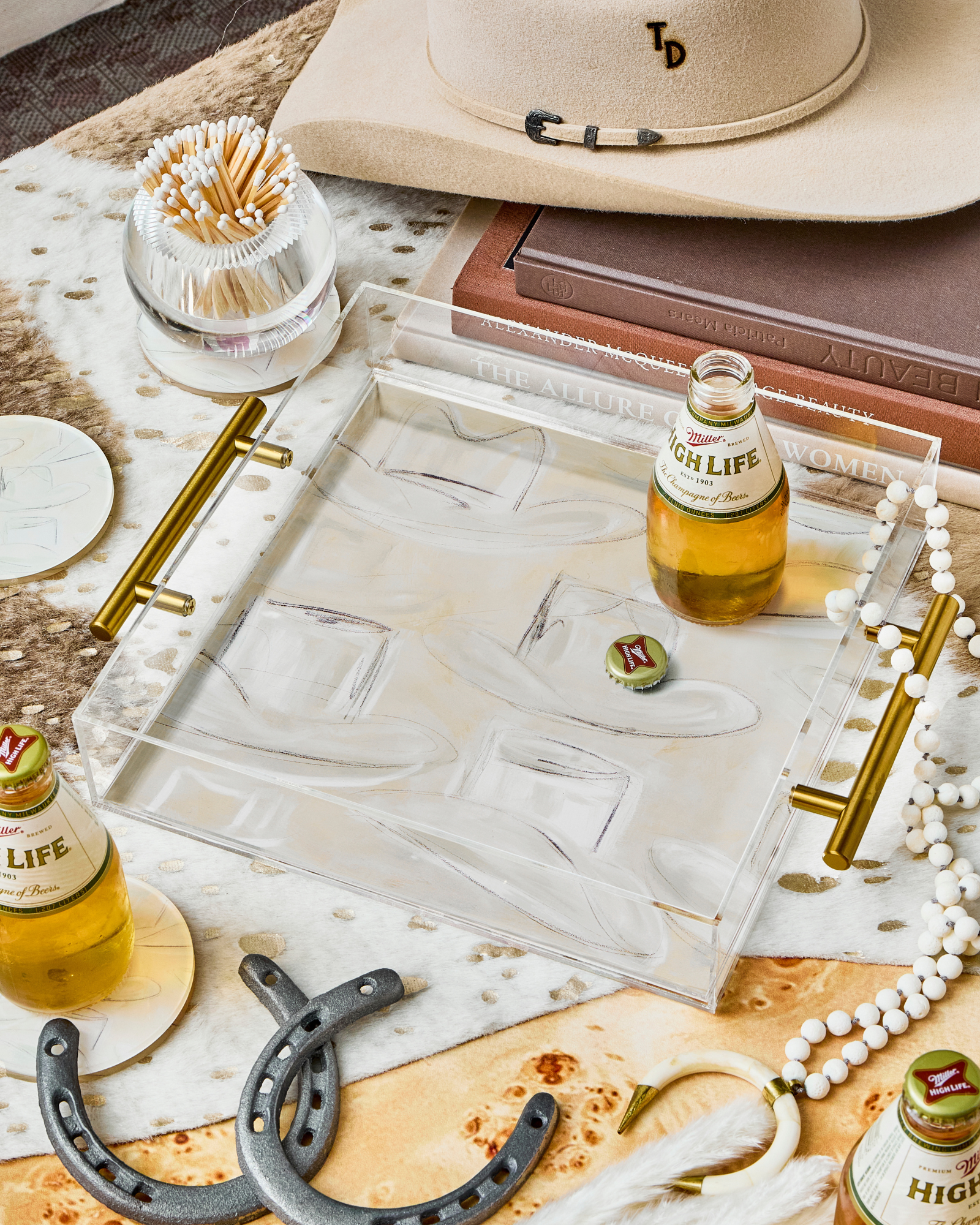 TBT Tray Wrangler Acrylic With Gold Handles