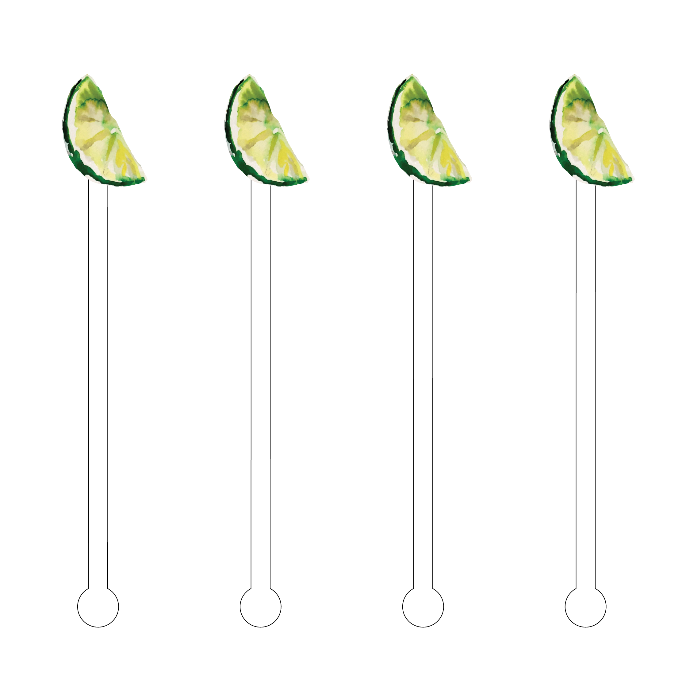 ACST LIME WEDGE ACRYLIC STIR STICKS