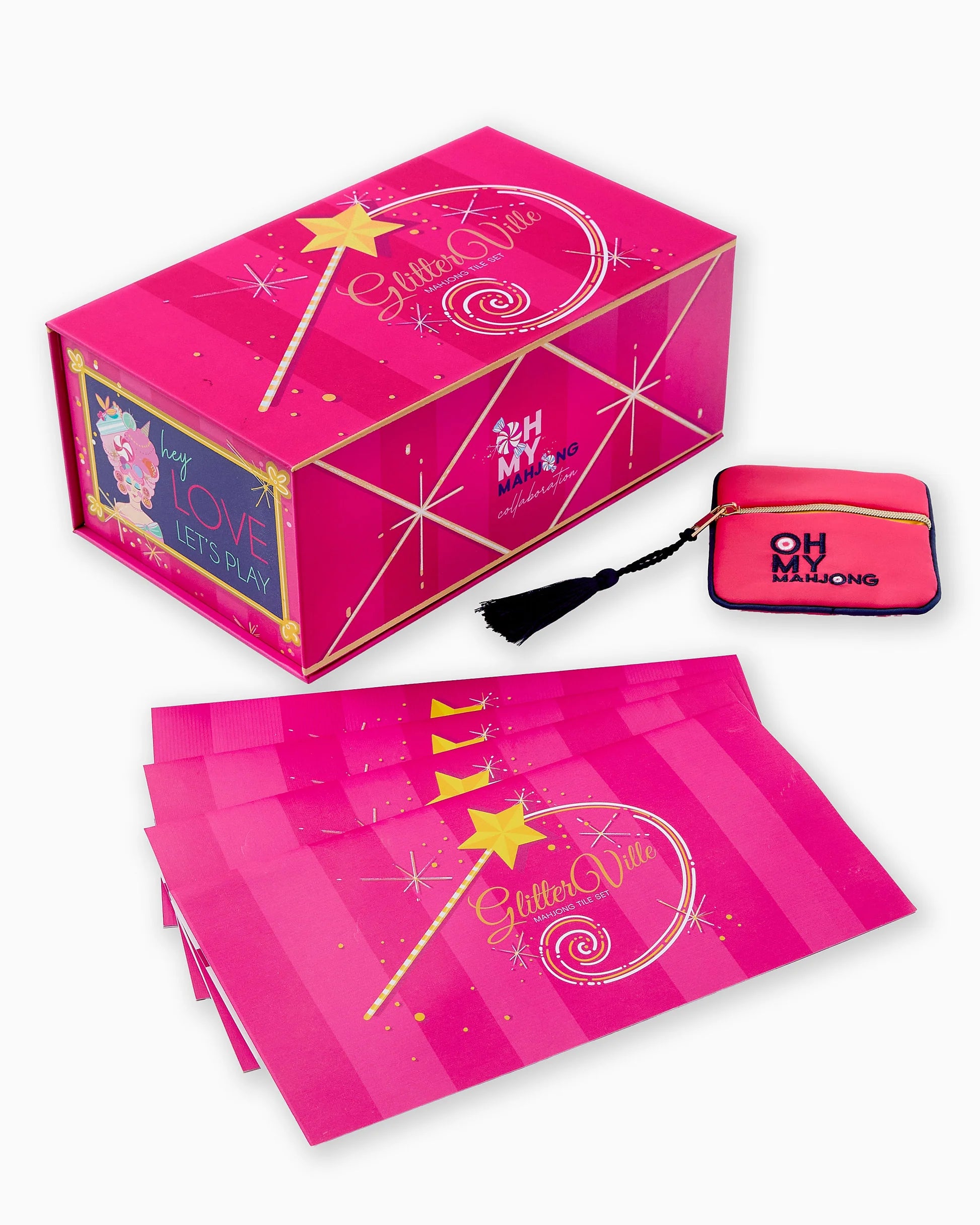 Oh My Mahjong Glitterville American Mahjong Tile Set - 160 Acrylic Tiles