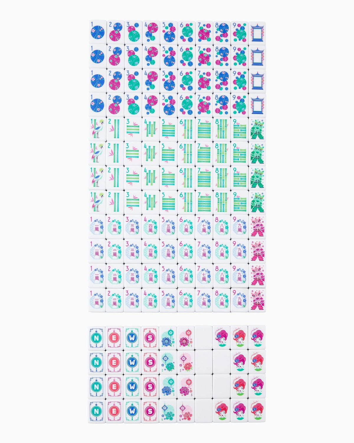 Oh My Mahjong Seabreeze American Mahjong Tiles - 160 Acrylic Tiles