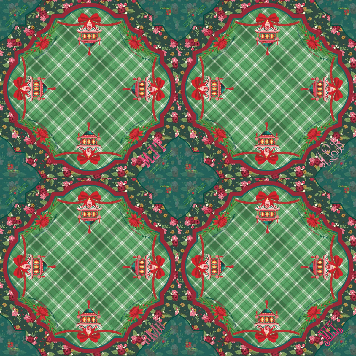 Oh My Mahjong Yuletide Mahjong Mat In Tube