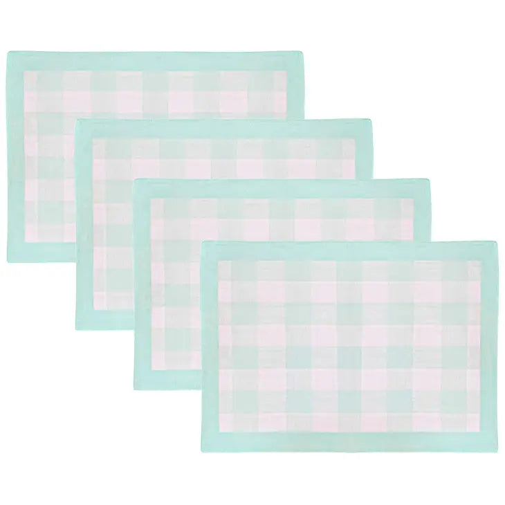LPD Dinner Placemats Gingham Aqua