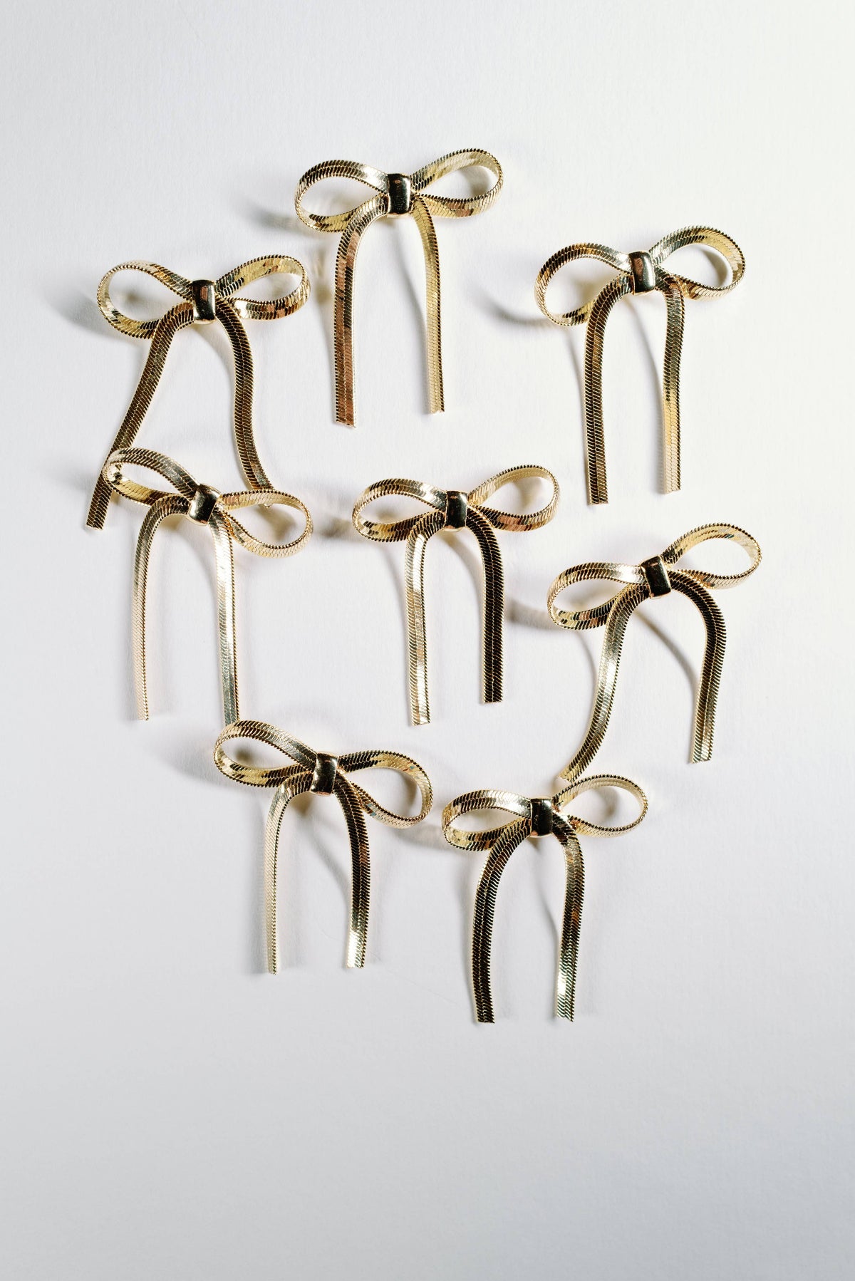Mini Gold Duster Bow Holiday Earrings