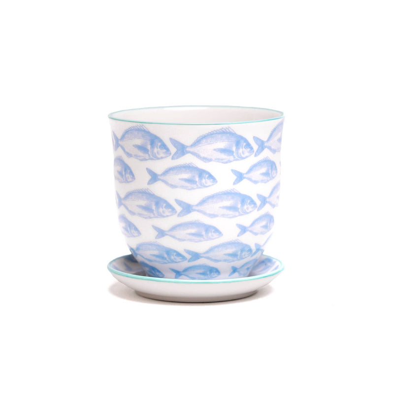 CHIVE Planter Blue Birds Porcelain Liberte / 3.25"