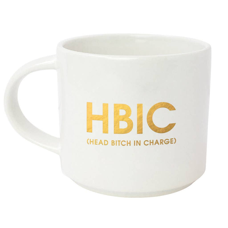 CG HBIC Head Bitch in Charge Gold Foil Coffee Mug