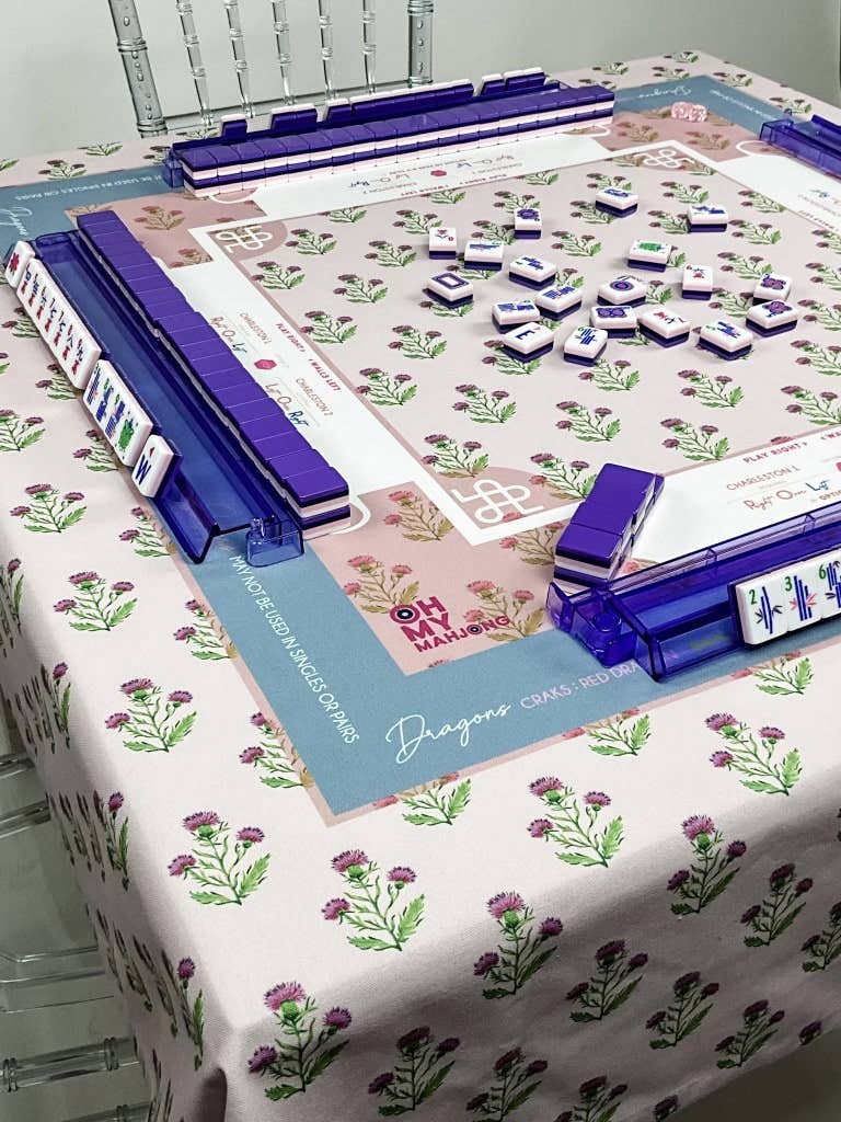 OMM Tablecloth Mahjong Pink Instructional