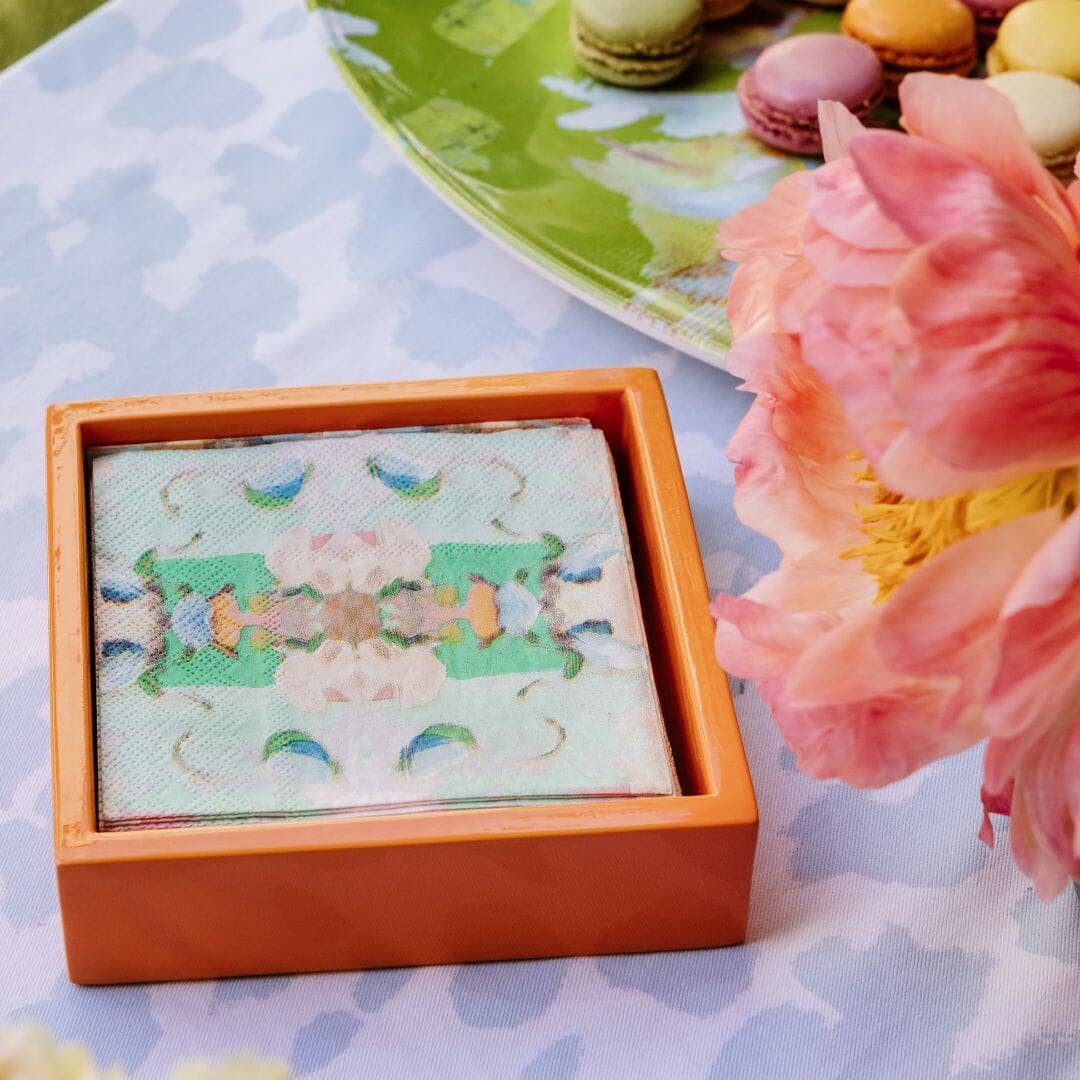 LPD Cocktail Napkin Holder Orange Bamboo: One Size
