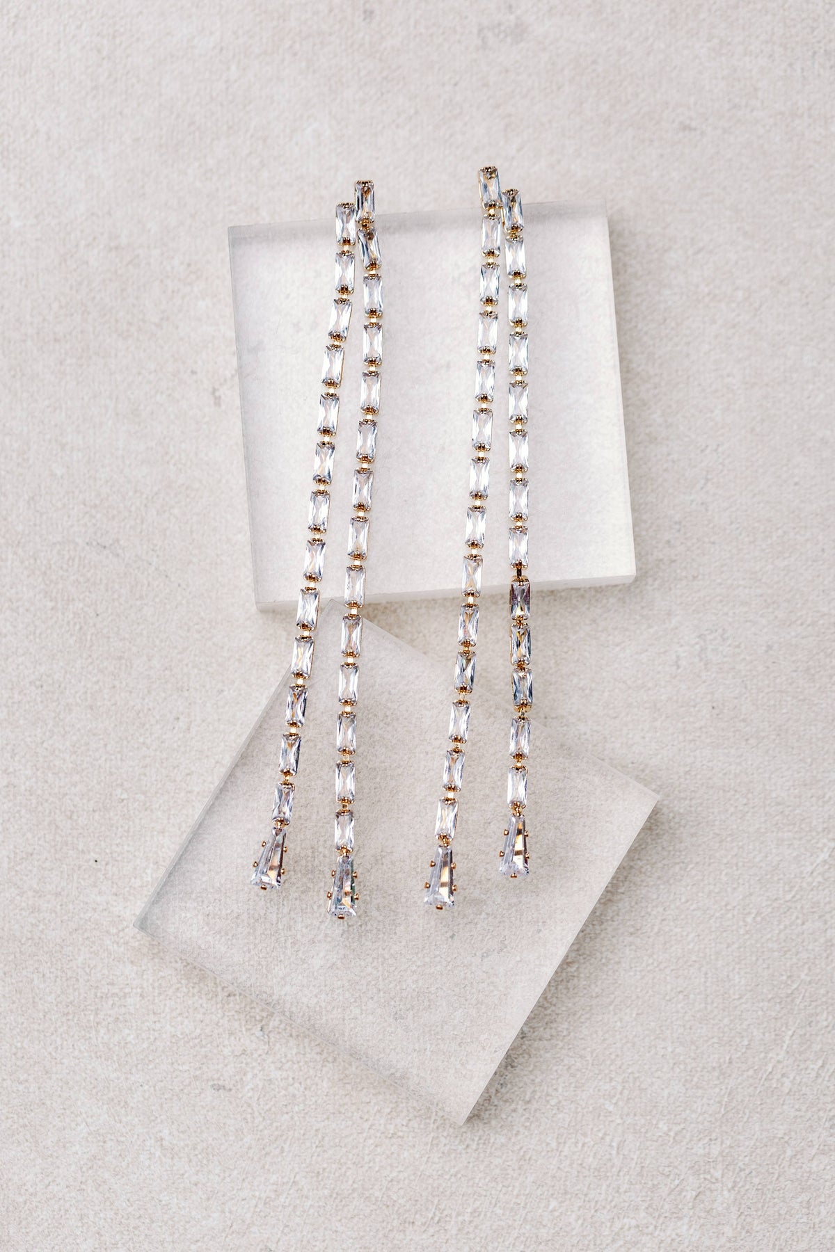 Swingy Diamond Tennis Duster Holiday Earrings