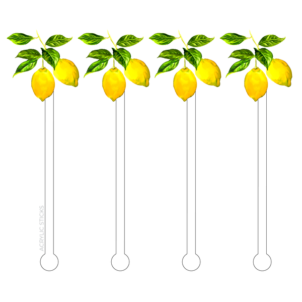 ACST STIR STICKS ACRYLIC LEMONS