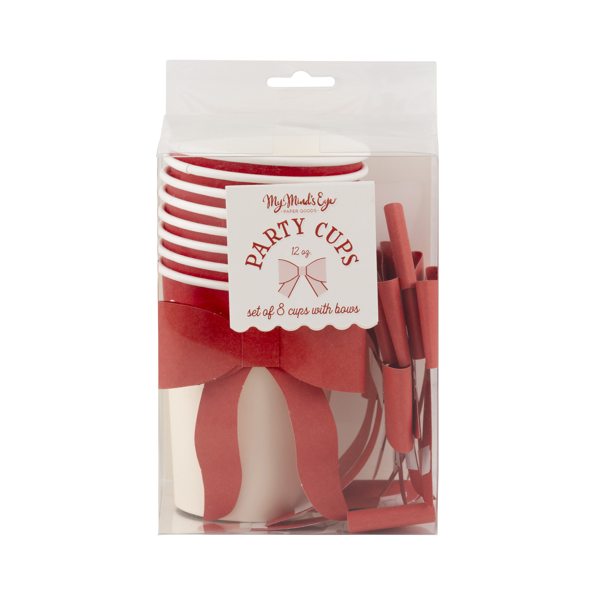 MME Paper Cups Red and Pink Bow