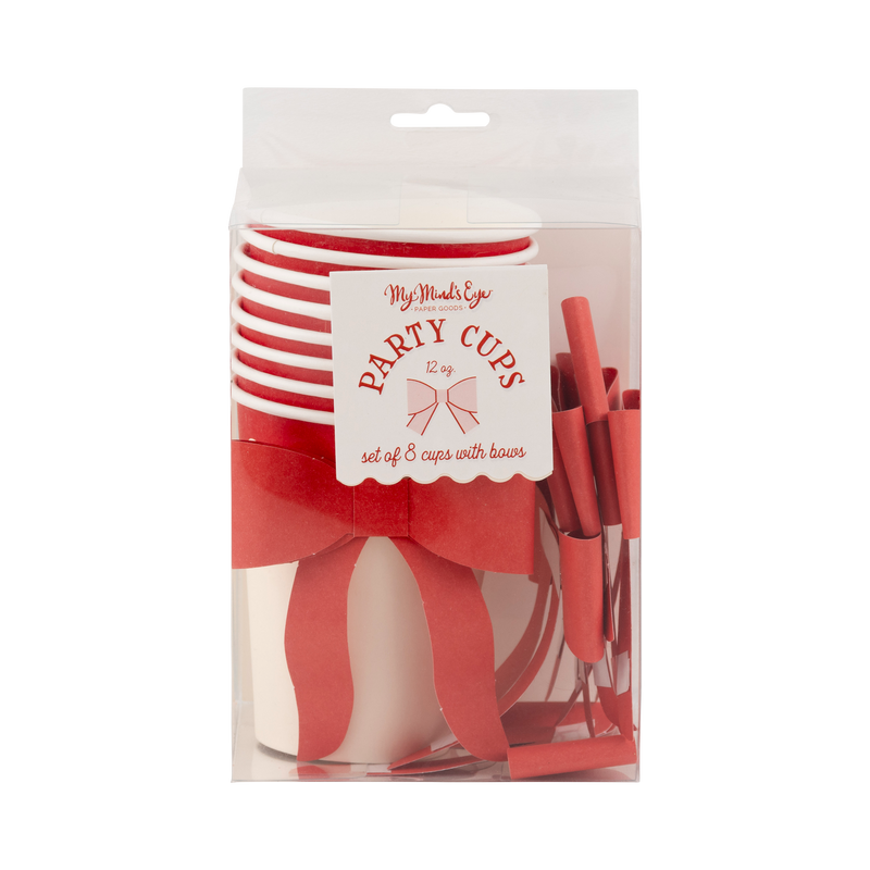 MME Paper Cups Red and Pink Bow