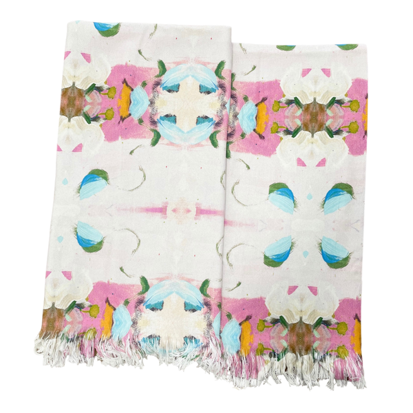 LPD Monet's Garden Pink Throw Blanket