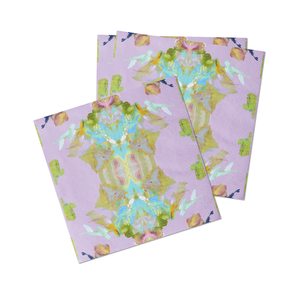 LPD Cocktail Napkins: Stained Glass Lavender One Size