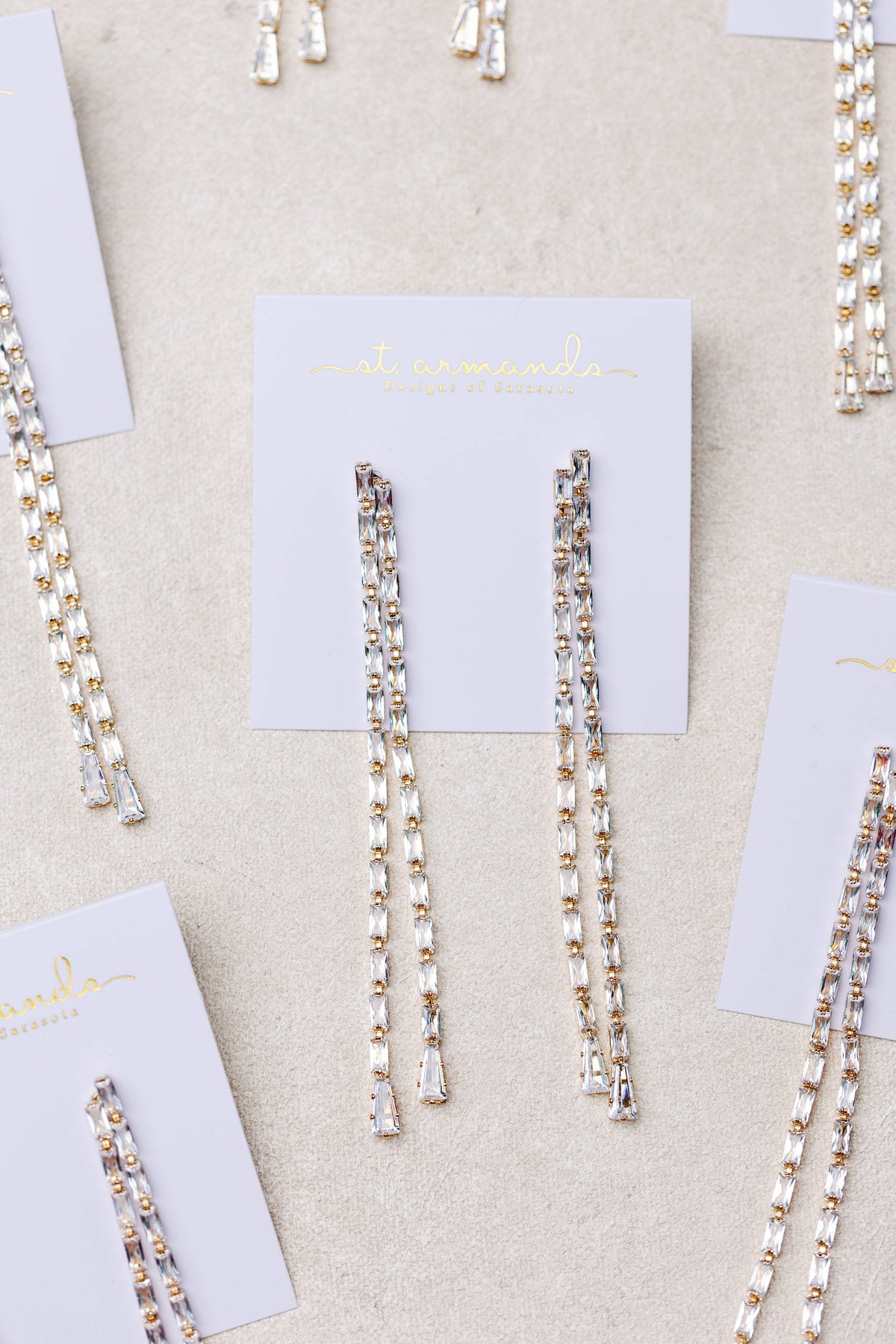 Swingy Diamond Tennis Duster Holiday Earrings