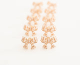 Gold Mini Sparkler Statement Stud Holiday Bow Earrings