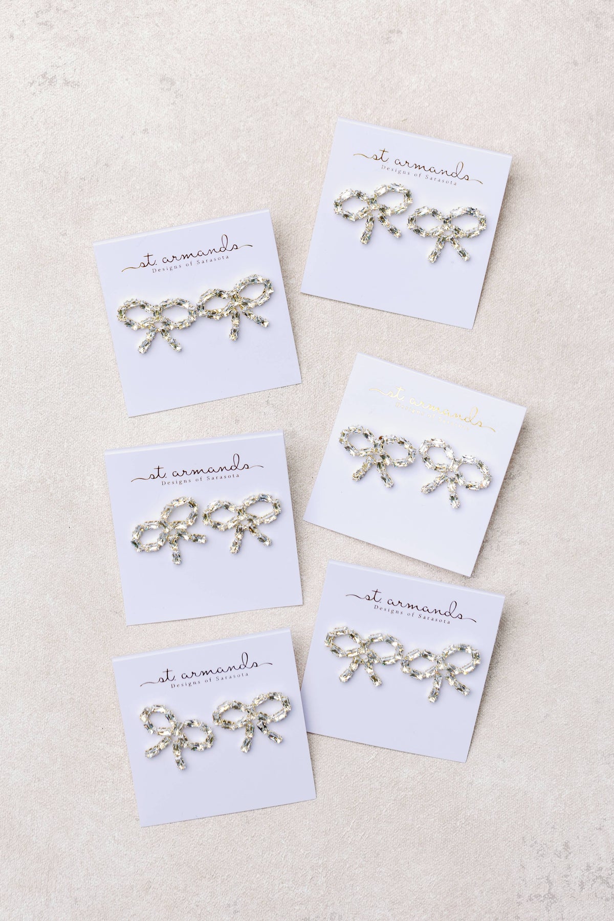 Sparkling Diamond Mini Holiday Statement Bow Earrings
