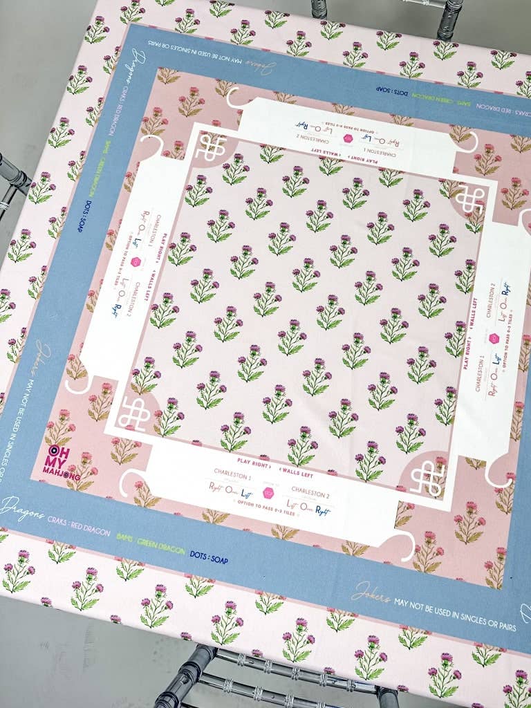 OMM Tablecloth Mahjong Pink Instructional