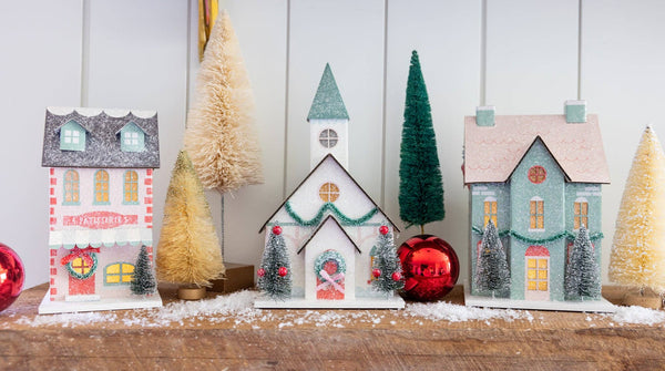 MME Decor Village Christmas Paper Church