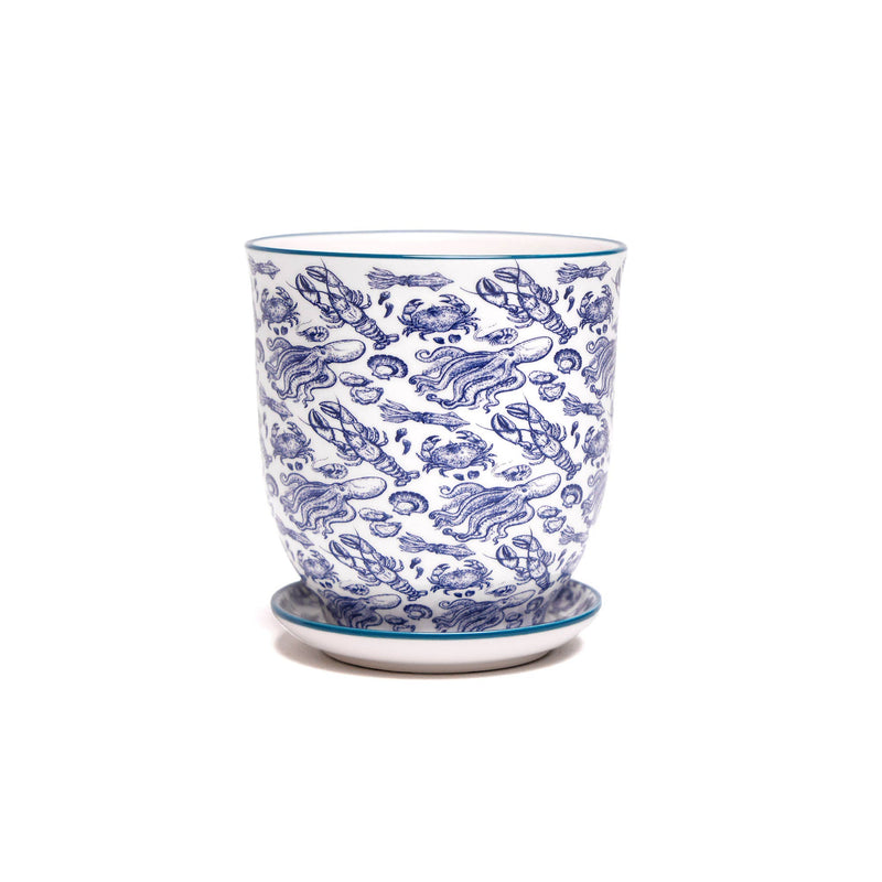 CHIVE Planter Blue Birds Porcelain Liberte / 3.25"