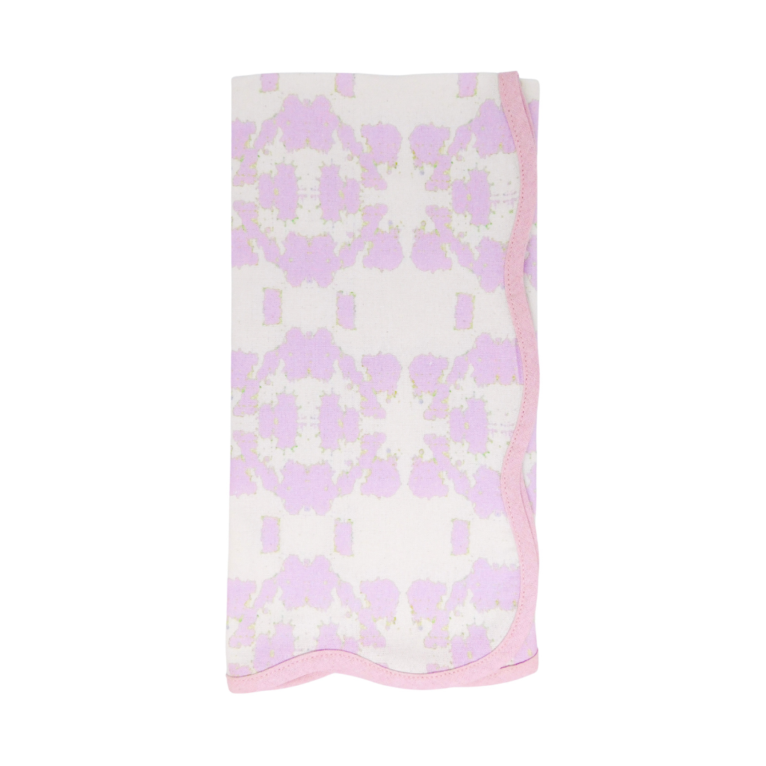 LPD Dinner Napkins Mosaic Lavender Scalloped: One Size