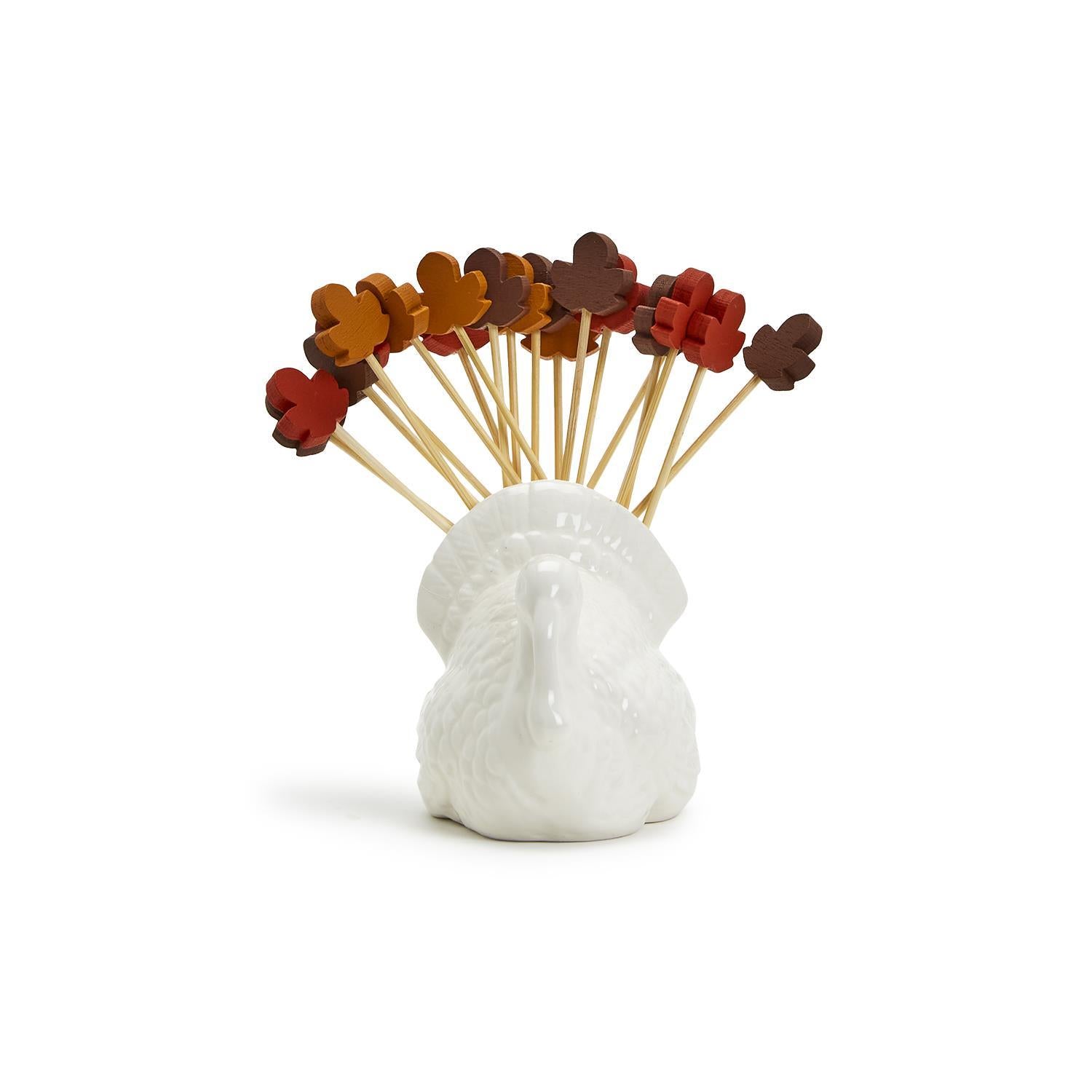 TCO Pick Turkey Holder w/ 20 Leaf Picks in Gift Box