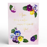Mother’s Day Pansies Card, 5x7" Pop-Up Cards