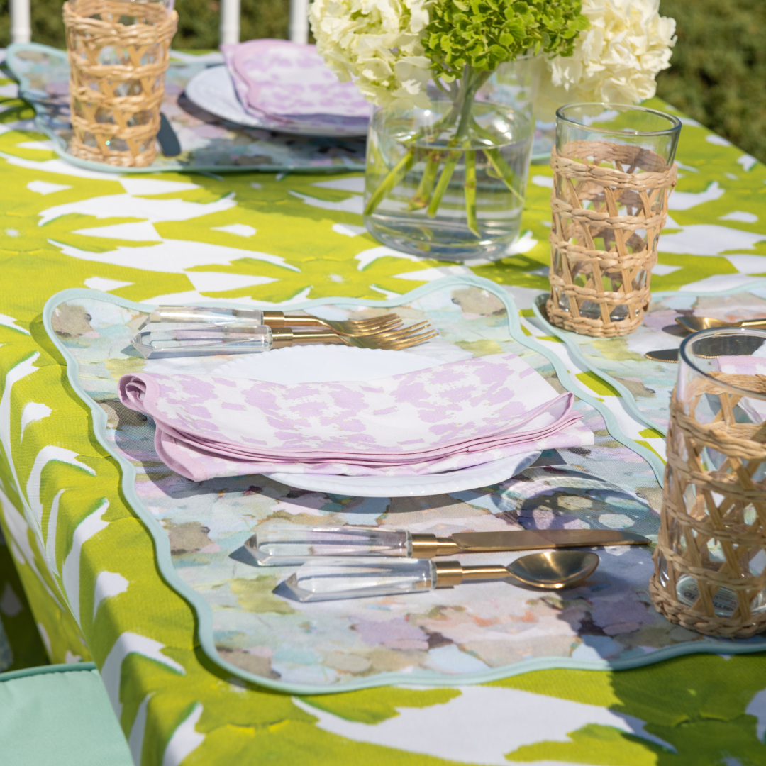 LPD Dinner Napkins Mosaic Lavender Scalloped: One Size