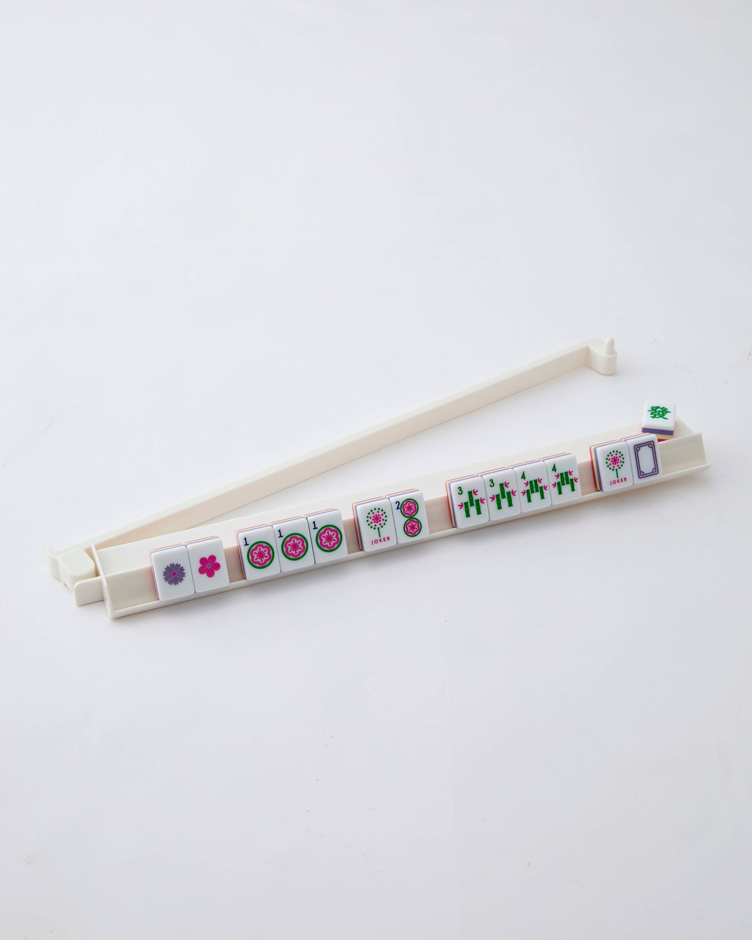 Oh My Mahjong Rack and Pusher Set White Acrylic