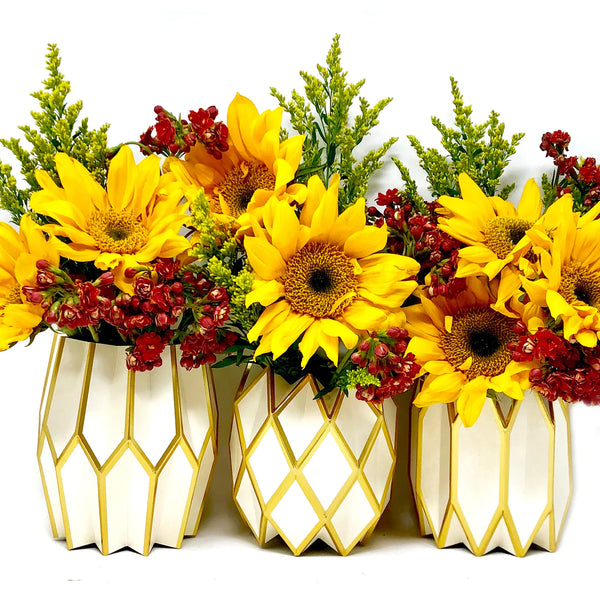 LGD Vase Wraps Gold Pearl with Gold Foil Paper