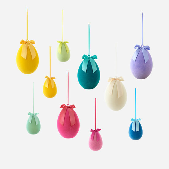 OHE Egg Flocked Hanging Asst