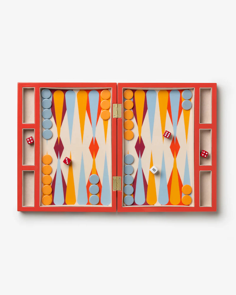 PW Lacquered Backgammon, Red – Ralph & Rose