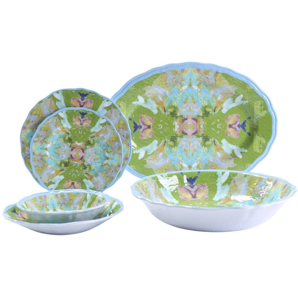 LPD Serving Bowl Stained Glass Green Melamine