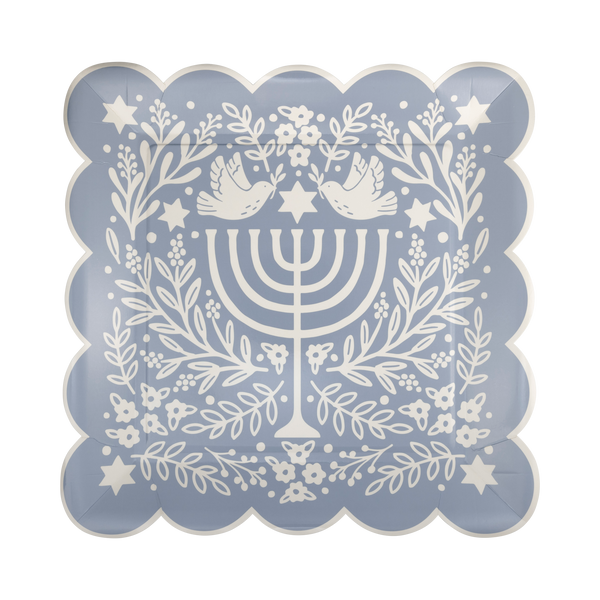 MME Plate- Floral Menorah