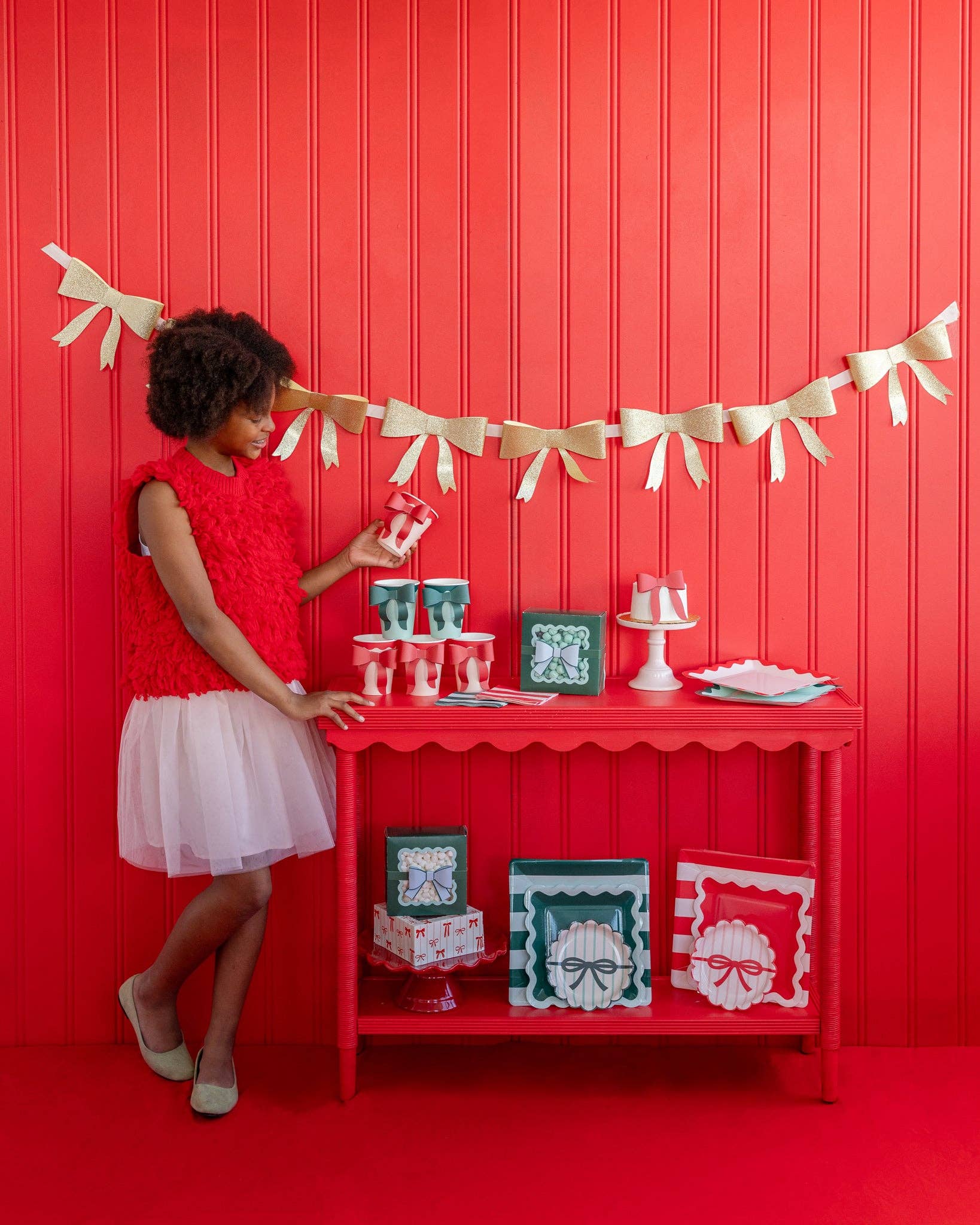 MME Paper Cups Mint and Green Bow