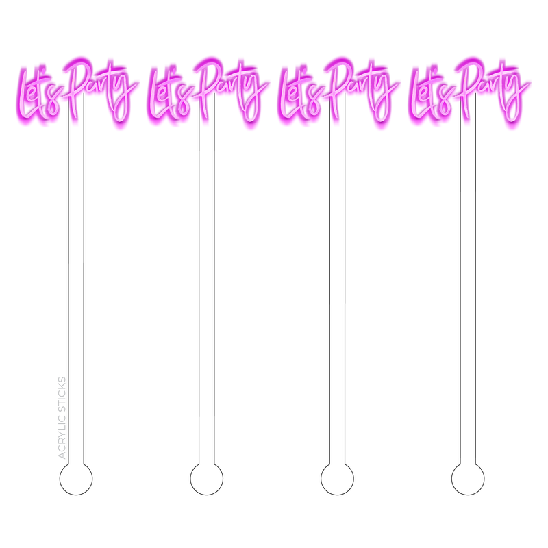 ACST LET'S PARTY ACRYLIC STIR STICKS