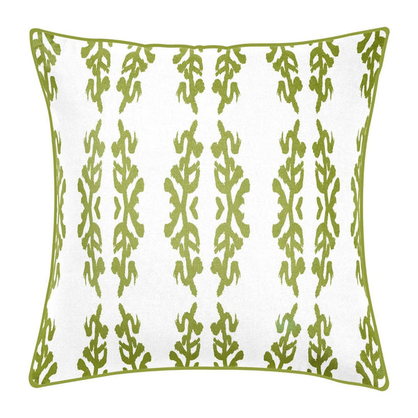 Coral Gardens Embroidered 22x22 Pillow, Green: 22" x 22" Throw Pillow