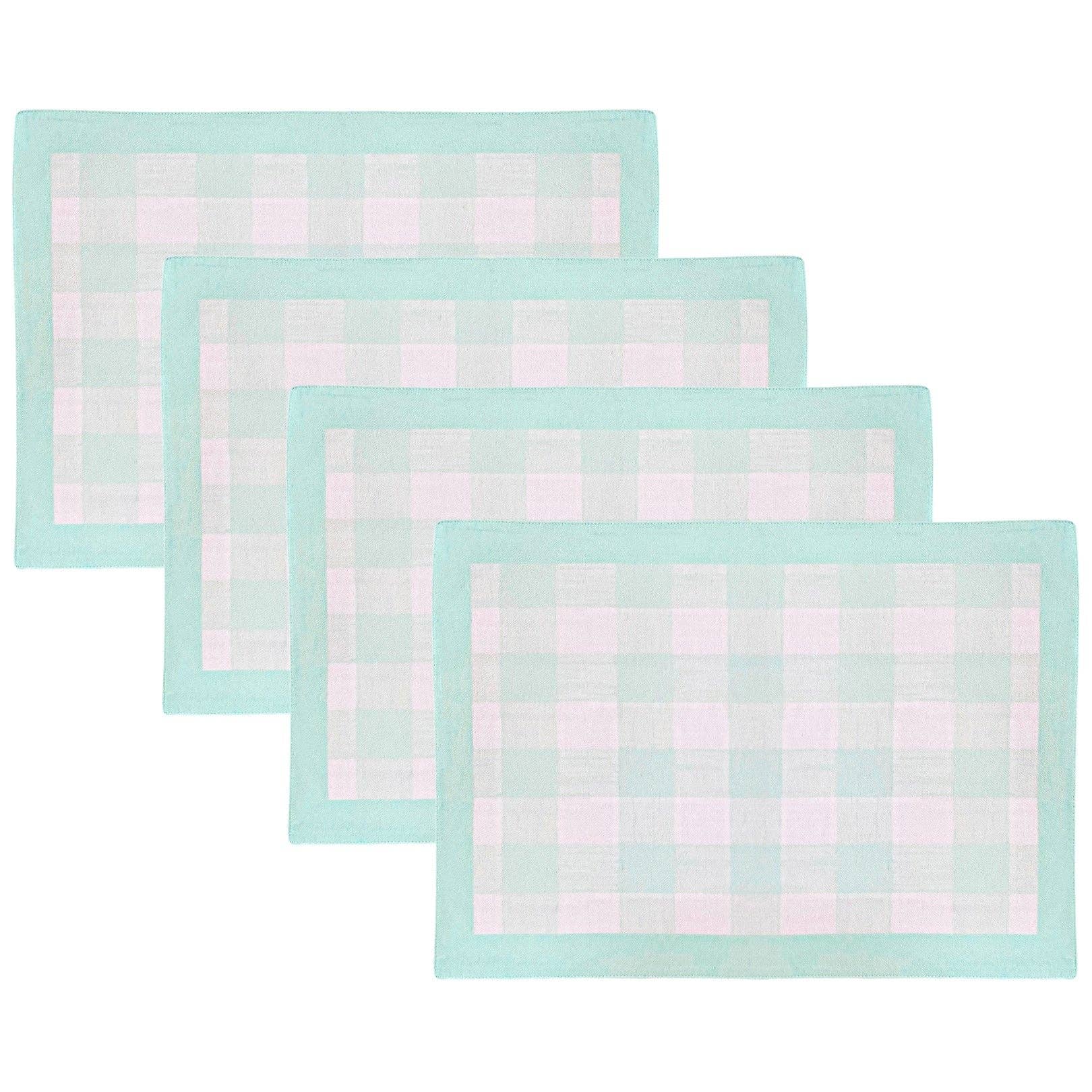 LPD Gingham Aqua Placemats
